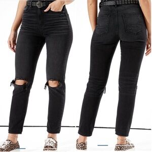 AE Ripped Mom Jeans Faded Black Size 6